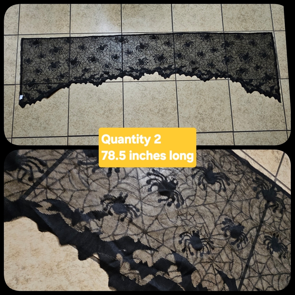 13 Piece Black Lace Halloween Decor Set - Picture 7 of 8